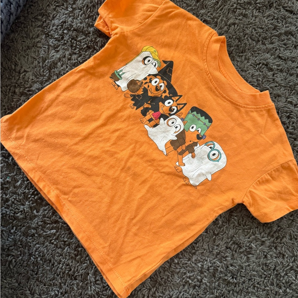 Bluey Halloween Orange Graphic T-Shirt 2T